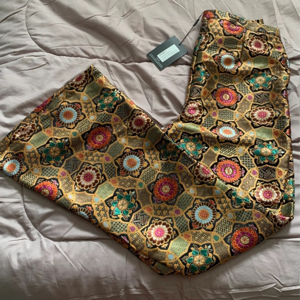 Jacquard High Waist Pants